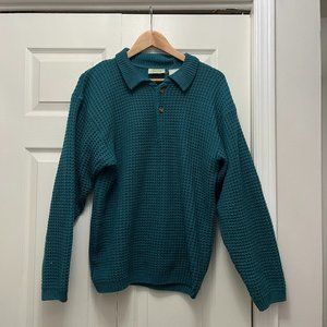 Ash Creek Trading Vintage Waffle Knit Polo Sweater